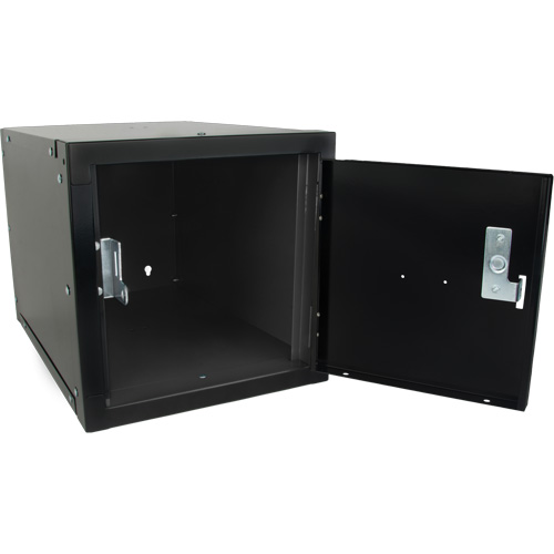 Stackable Cube Locker, 12" x 18" x 12", Steel, Black, Knocked Down Rock Safety Industrial Ltd
