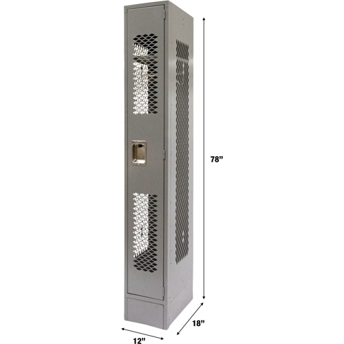 Casiers ventil&eacute;s, 12" x 18" x 78", Acier, Gris, D&eacute;mont&eacute;, Perfor&eacute; Rock Safety Industrial Ltd