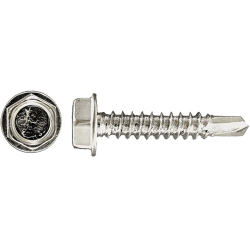 Drill-X Self-Drilling Hex Washer, #14 x 1" L, Zinc Plated Rock Safety Industrial Ltd