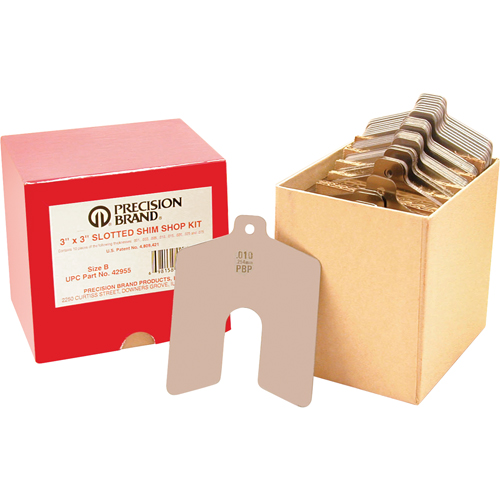 Assortiments de cales d'&eacute;paisseur &agrave; rainure, 5" lo x &eacute;paisseur 0,001"- 0,075", 5" la, Acier inoxydable Rock Safety Industrial Ltd