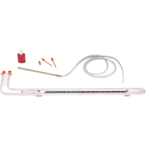 Manom&egrave;tres inclin&eacute;s &agrave; deux gammes &agrave; tube en U, Colonne remplie de liquide, 0 - 16,00 po en c.e. Rock Safety Industrial Ltd