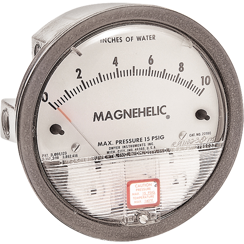 Manom&egrave;tres Magnehelic, Analogique, 0,25 - 0 - 0,25 po en c.e. Rock Safety Industrial Ltd