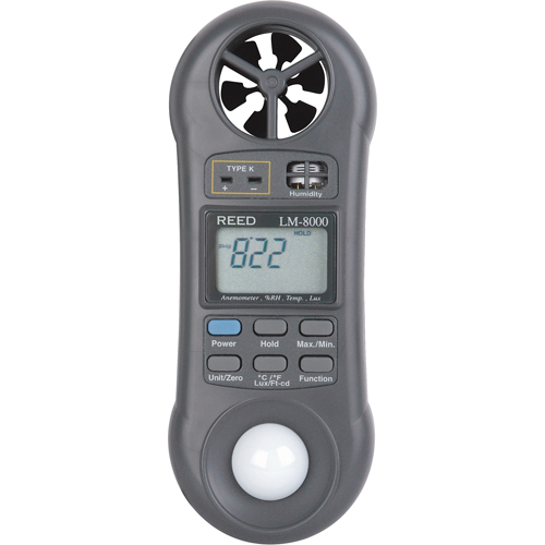 Thermo-an&eacute;mom&egrave;tre avec certificat de calibration, Sans enregistrement des donn&eacute;es, Gamme de v&eacute;locit&eacute; d'air de 0,2 - 30,0 m/sec Rock Safety Industrial Ltd