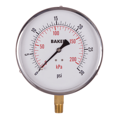 Manom&egrave;tres,  4-1/2", 0-30 psi, Fixation inf&eacute;rieure, Analogique Rock Safety Industrial Ltd