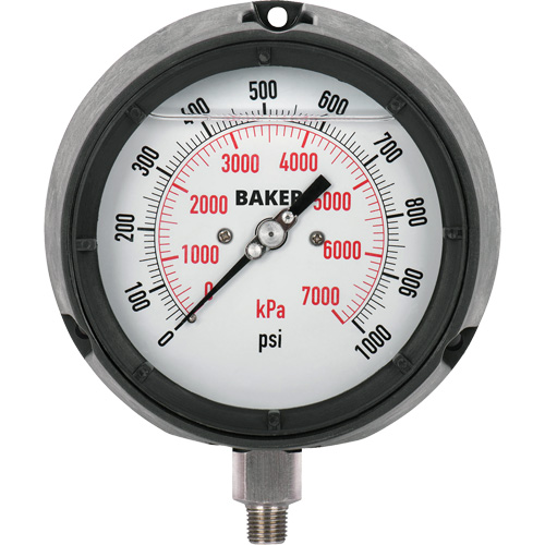 Manom&egrave;tre s&eacute;rie LF,  4-1/2", 0-1000 PSI, Fixation inf&eacute;rieure, Analogique Rock Safety Industrial Ltd