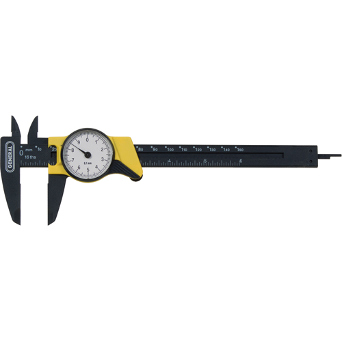 Metric Dial Caliper, 0.001 mm Resolution, 150 mm Range Rock Safety Industrial Ltd