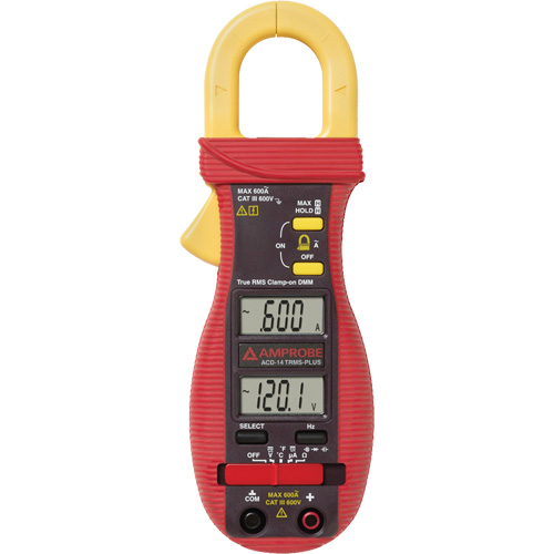 Multim&egrave;tre &agrave; pince avec &eacute;cran double ACD-14-PLUS, Tension c.a./c.c., Courant c.a. Rock Safety Industrial Ltd