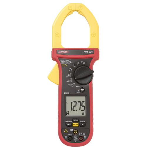 Multim&egrave;tre &agrave; pince TRMS pour entretien de moteur AMP-330, Tension c.a./c.c., Courant c.a./c.c. Rock Safety Industrial Ltd