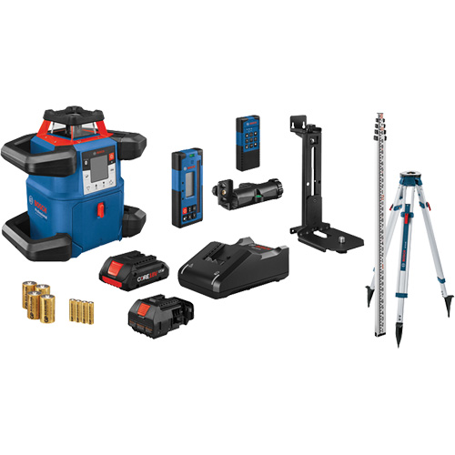 Ensemble laser rotatif horizontal/vertical auto-nivelant connect&eacute; Revolve4000, 4000' (1219,2 m), 635 N.m Rock Safety Industrial Ltd
