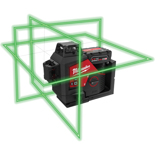 M12 360-Degree 3-Plane Cordless Laser Kit, 125' (38.1 m), 530 Nm Rock Safety Industrial Ltd
