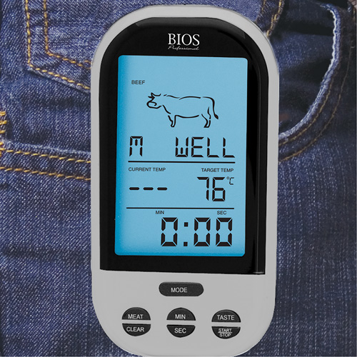 Wireless Meat & Poultry Thermometer, Contact, Digital, 32-482°F (0-250°C) Rock Safety Industrial Ltd