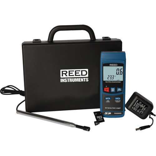 Hot Wire Thermo-Anemometer Kit, Data Logging, 0.4 - 30 m/sec Air Velocity Range Rock Safety Industrial Ltd