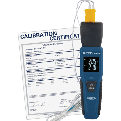 Thermom&egrave;tre &agrave; thermocouple Blueetooth Smart Series avec certificat de calibration, Contact, Num&eacute;rique, -328-2501°F (-200-1372°C) Rock Safety Industrial Ltd