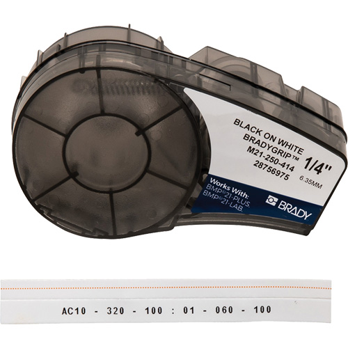 &eacute;tiquettes sur crochets imprimables avec crochets de marque Ribbon & Velcro pour imprimantes M21, Polyester, Noir sur blanc, Largeur de 0,25" Rock Safety Industrial Ltd