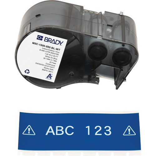 &eacute;tiquettes toute saison, Vinyle, Blanc/bleu, Largeur de 1,5" Rock Safety Industrial Ltd