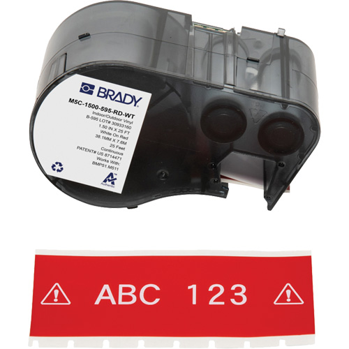 &eacute;tiquettes toute saison, Vinyle, Blanc/rouge, Largeur de 1,5" Rock Safety Industrial Ltd