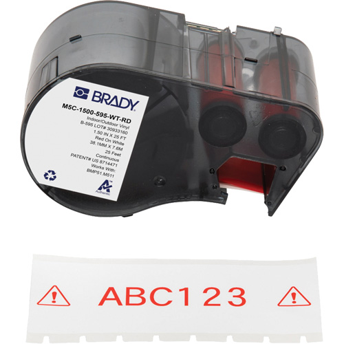 &eacute;tiquettes toute saison, Vinyle, Rouge/blanc, Largeur de 1,5" Rock Safety Industrial Ltd