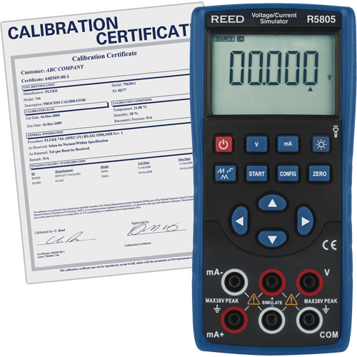 Simulateur de tension/courant avec certificat de traçabilit&eacute; Rock Safety Industrial Ltd