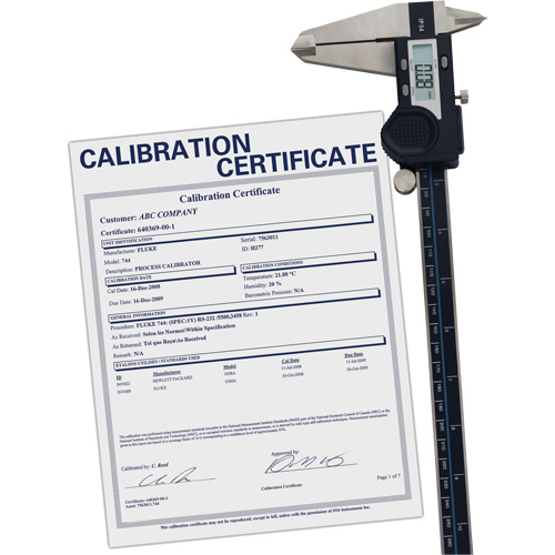 Pied &agrave; coulisse num&eacute;rique avec certificat de traçabilit&eacute;, R&eacute;solution de 0,0005" (0,01 mm), 0" - 12" (0 mm - 300 mm) gamme de mesure Rock Safety Industrial Ltd