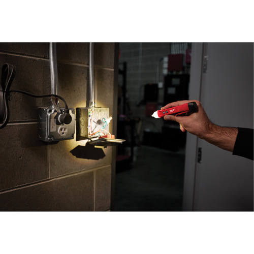 D&eacute;tecteur de tension avec DEL et testeur de prise DDFT, 50 V - 1000 V, Alerte Affichage & son Rock Safety Industrial Ltd