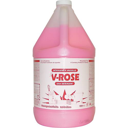 D&eacute;tergent liquide pour vaisselle V-Rose, Liquide, 4 L, Fraîcheur Rock Safety Industrial Ltd