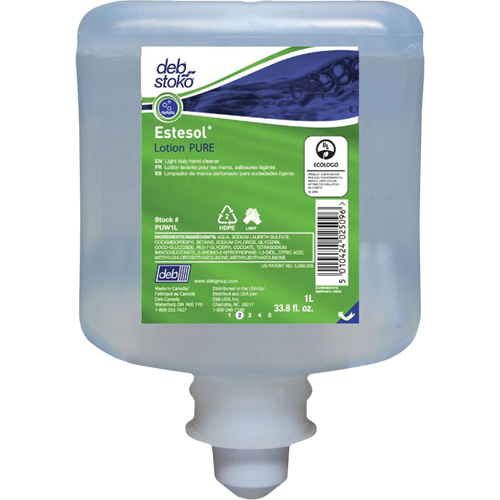 Nettoyant l&eacute;ger et pure pour les mains Estesol, Cr&egrave;me, 1 L, Recharge, Fraîcheur Rock Safety Industrial Ltd