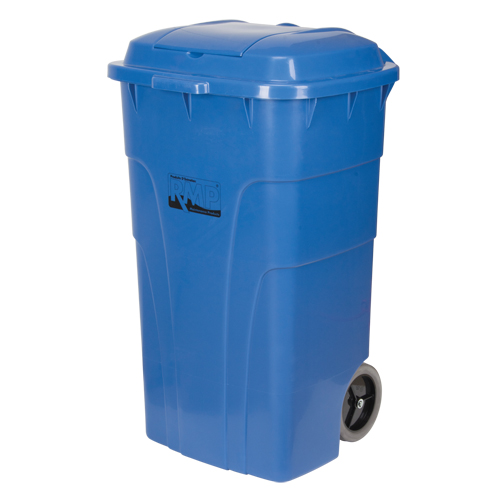 Bac de recyclage roulant, Bord de rue, Poly&eacute;thyl&egrave;ne, 65 gal. US Rock Safety Industrial Ltd