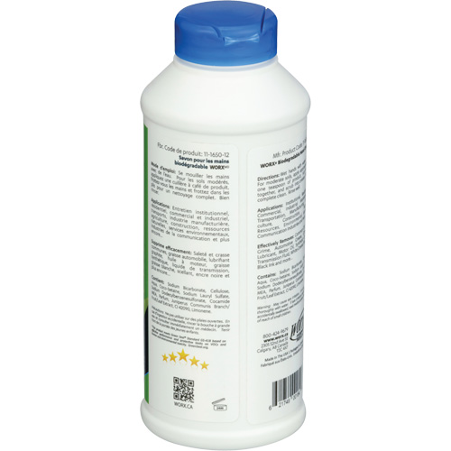 Nettoyant pour les mains biod&eacute;gradable, Poudre, 0,406 lb, Bouteille, Parfum&eacute; Rock Safety Industrial Ltd