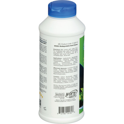 Nettoyant pour les mains biod&eacute;gradable, Poudre, 0,406 lb, Bouteille, Parfum&eacute; Rock Safety Industrial Ltd