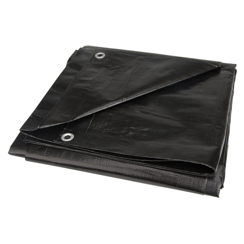 Tarp, Light Industrial Duty, Black, 6' x 8' x 8 mils Rock Safety Industrial Ltd