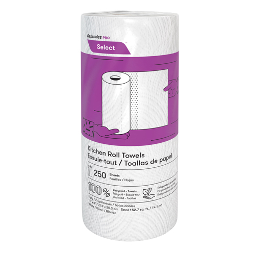 Rouleau d'essuie-tout de cuisine Pro Select, 2 Pli, 250 Feuilles/rouleau, 8" la, 11" lo Rock Safety Industrial Ltd