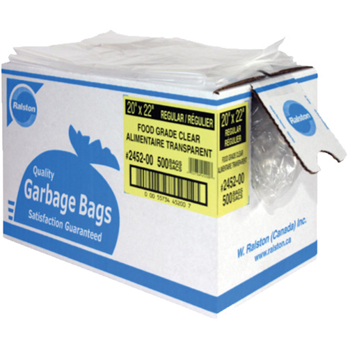Food-Grade Garbage Bags, X-Strong, 35" W x 50" L, 0.92 mils, Clear Rock Safety Industrial Ltd
