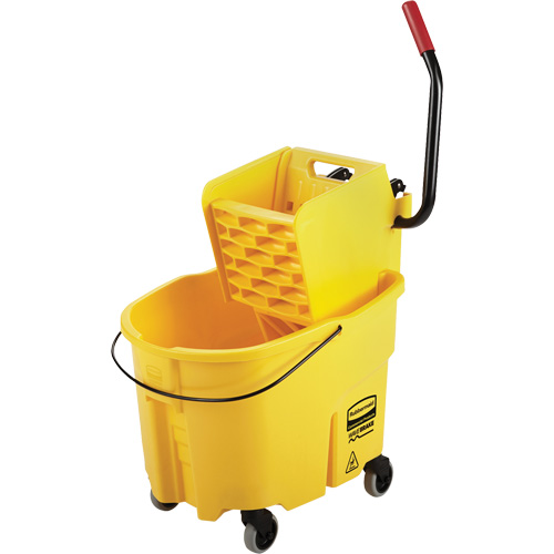 WaveBrake&reg; Mop Bucket & Wringer Combo Pack, Side Press, 8.75 US Gal.(35 Quart), Yellow Rock Safety Industrial Ltd