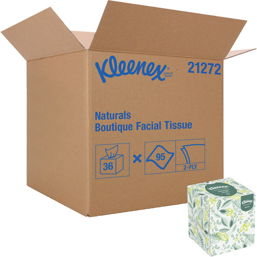 Papiers-mouchoirs Naturals Boutique* de Kleenex, 2 pli, 7,8" lo x 8,3" la, 95 feuilles/boîte Rock Safety Industrial Ltd