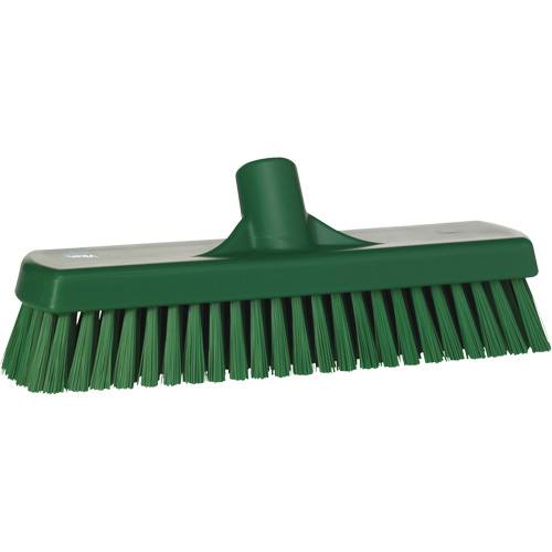 Deck & Wall Scrub Brush, Stiff Bristles, 12", Polyester, Green Rock Safety Industrial Ltd