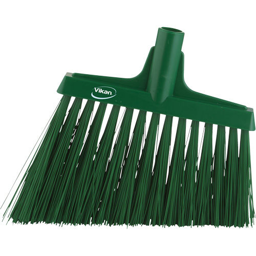 Angle Broom Head, X-Coarse Bristles, 12", Polyester, Green Rock Safety Industrial Ltd