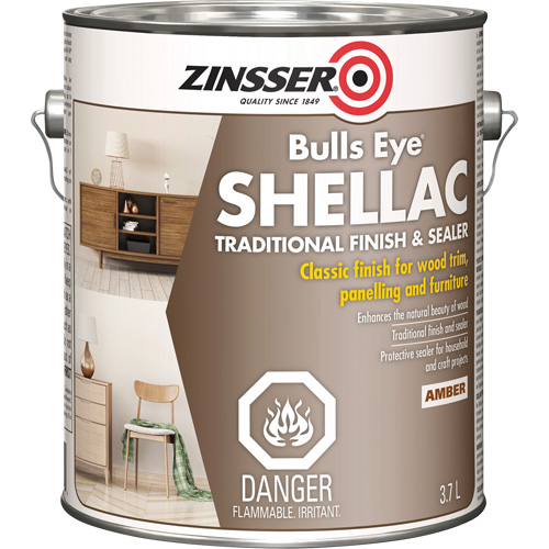 Scellant &agrave; la gomme-laque Zinsser Bulls Eye, Ambr&eacute;e, 3,7 L Rock Safety Industrial Ltd