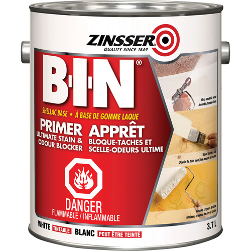 B-I-N&reg; Shellac-Base Sealer Primer, 3.7 L, Gallon, Tintable White Rock Safety Industrial Ltd