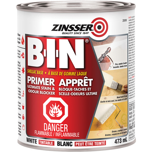 B-I-N&reg; Shellac-Base Sealer Primer, 473 ml, Can, Tintable White Rock Safety Industrial Ltd
