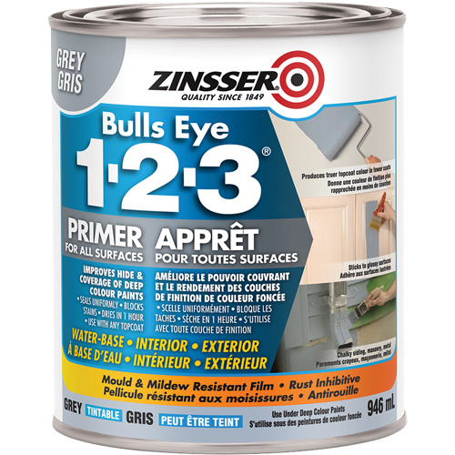 Appr&ecirc;t &agrave; base d'eau Bulls Eye 1-2-3, 946 ml, Canette, Gris Rock Safety Industrial Ltd