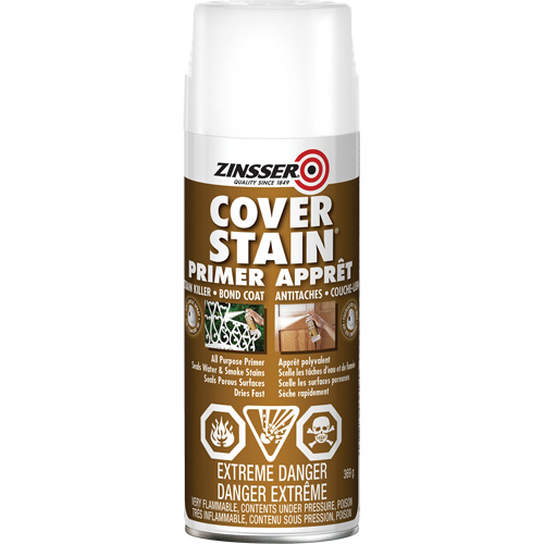 Scellant d'appr&ecirc;t &agrave; base d'huile Cover Stain, Canette a&eacute;rosol, Blanc Rock Safety Industrial Ltd