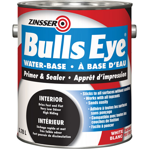 Bulls Eye&reg; Water Based Primer, 3.78 L, Gallon, White Rock Safety Industrial Ltd