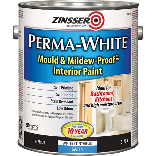 Perma-White&reg; Mold & Mildew-Proof Interior Paint, 3.78 L, Gallon, White Rock Safety Industrial Ltd