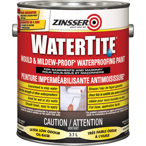 Watertite&reg; Mold & Mildew-Proof Waterproofing Paint, White, Eggshell, 3.78 L, Gallon Rock Safety Industrial Ltd