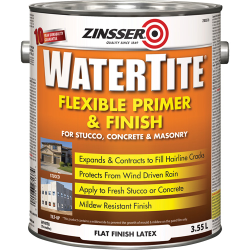 Couche primaire et de finition flexible et r&eacute;sistante aux intemp&eacute;ries Watertite, 3,55 L, Gallon, Blanc Rock Safety Industrial Ltd