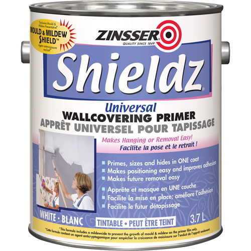 Shieldz&reg; Universal Wall Covering Primer, 3.7 L, Gallon, Tintable White Rock Safety Industrial Ltd