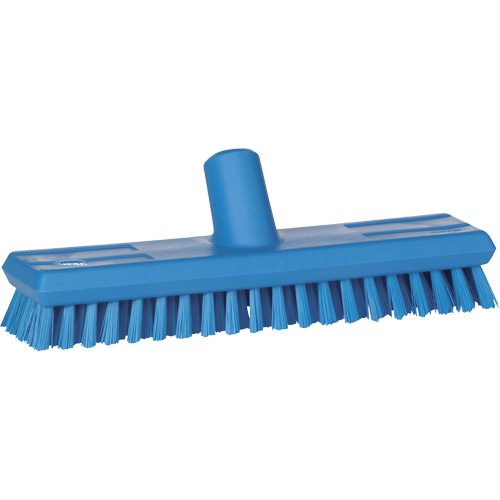 Brosse lave-pont aliment&eacute;e en eau, Crins Extra-ferme, 10-3/4", Polyester, Bleu Rock Safety Industrial Ltd