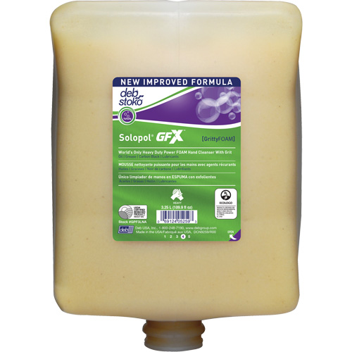Nettoyant &agrave; mains Solopol GFX, Liquide, 3,25 L, Cartouche en plastique, Parfum&eacute; Rock Safety Industrial Ltd