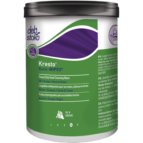Serviettes Kresto Kwik-Wipes, 70 lingettes, 12" x 10" Rock Safety Industrial Ltd