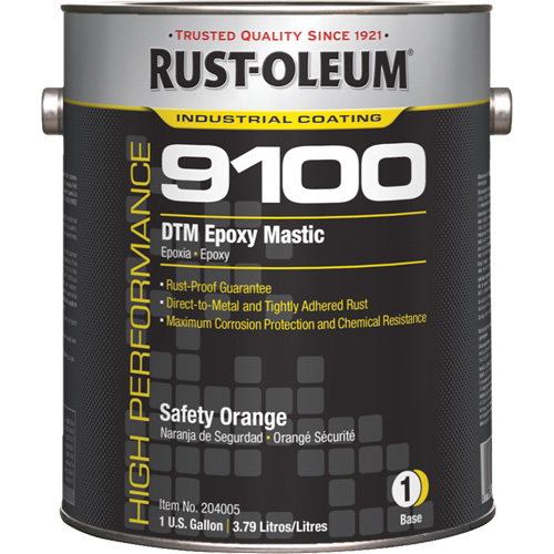 9100 System DTM Epoxy Mastic Base, Safety Orange, Gallon Rock Safety Industrial Ltd